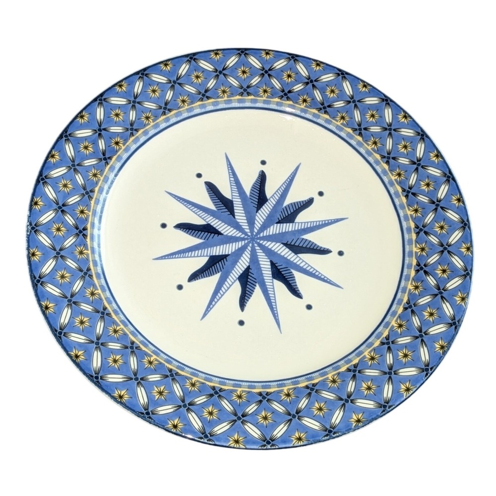 Victoria & Beale Williamsburg 9026 Porcelain Salad Plate Blue‎ White Star